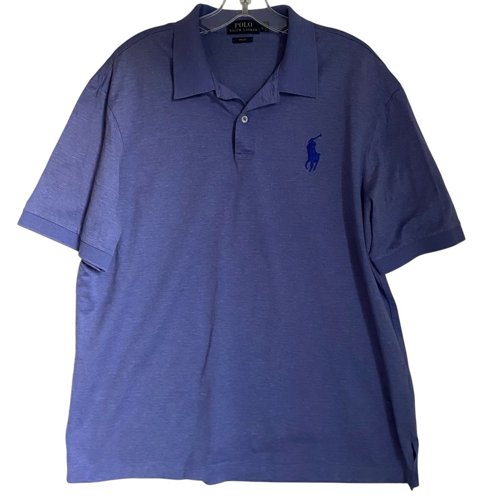 Polo Ralph Lauren Men's Big Pony Shirt Size L Purple Short Sleeve Preppy Classic